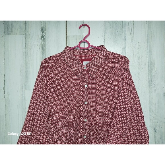 Avenue Signature Red White Button Up Shirt 22/24 NWT - Picture 3 of 7